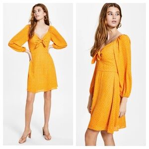 BAR III Marigold Yellow Polka Dot Dress